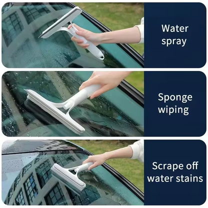 3-in-1 Window Cleaning Tool with Spray & Squeegee